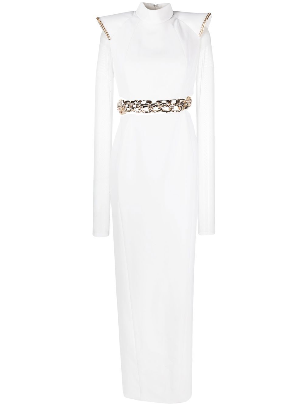 Chain-detail maxi dress - White