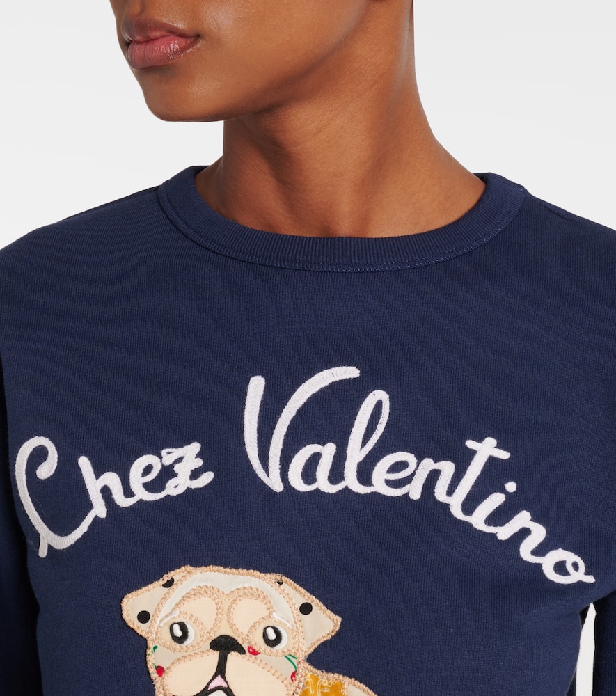 Embroidered cotton jersey sweatshirt