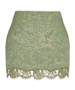 BAROQUE MINI SKIRT IN JACQUARD AND LACE