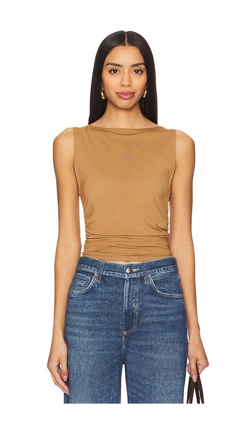 Rag & Bone Luca Shirred Tank in Tan. -  XXS also in M, S