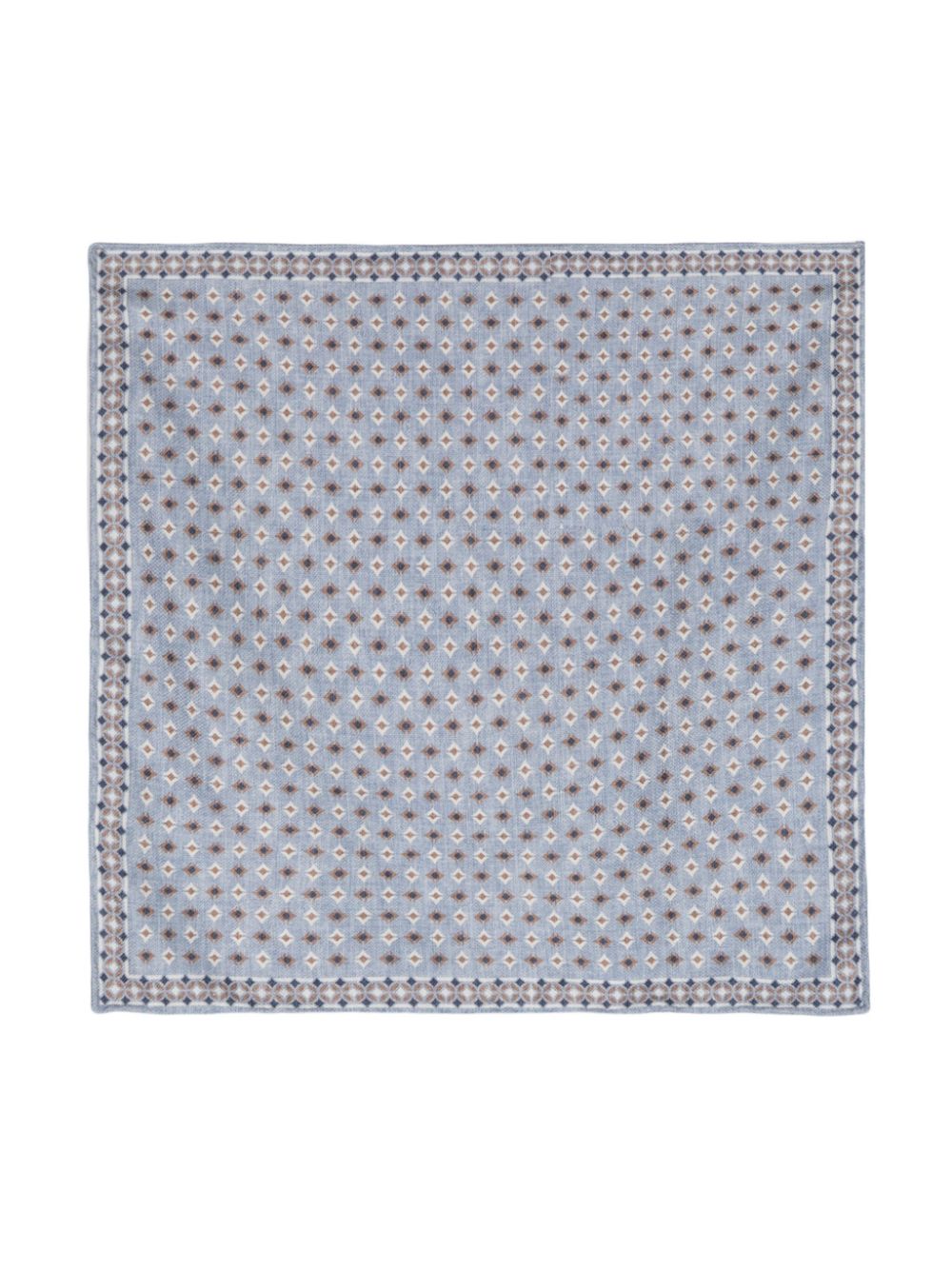 Geometric-print silk handkerchief - Blue