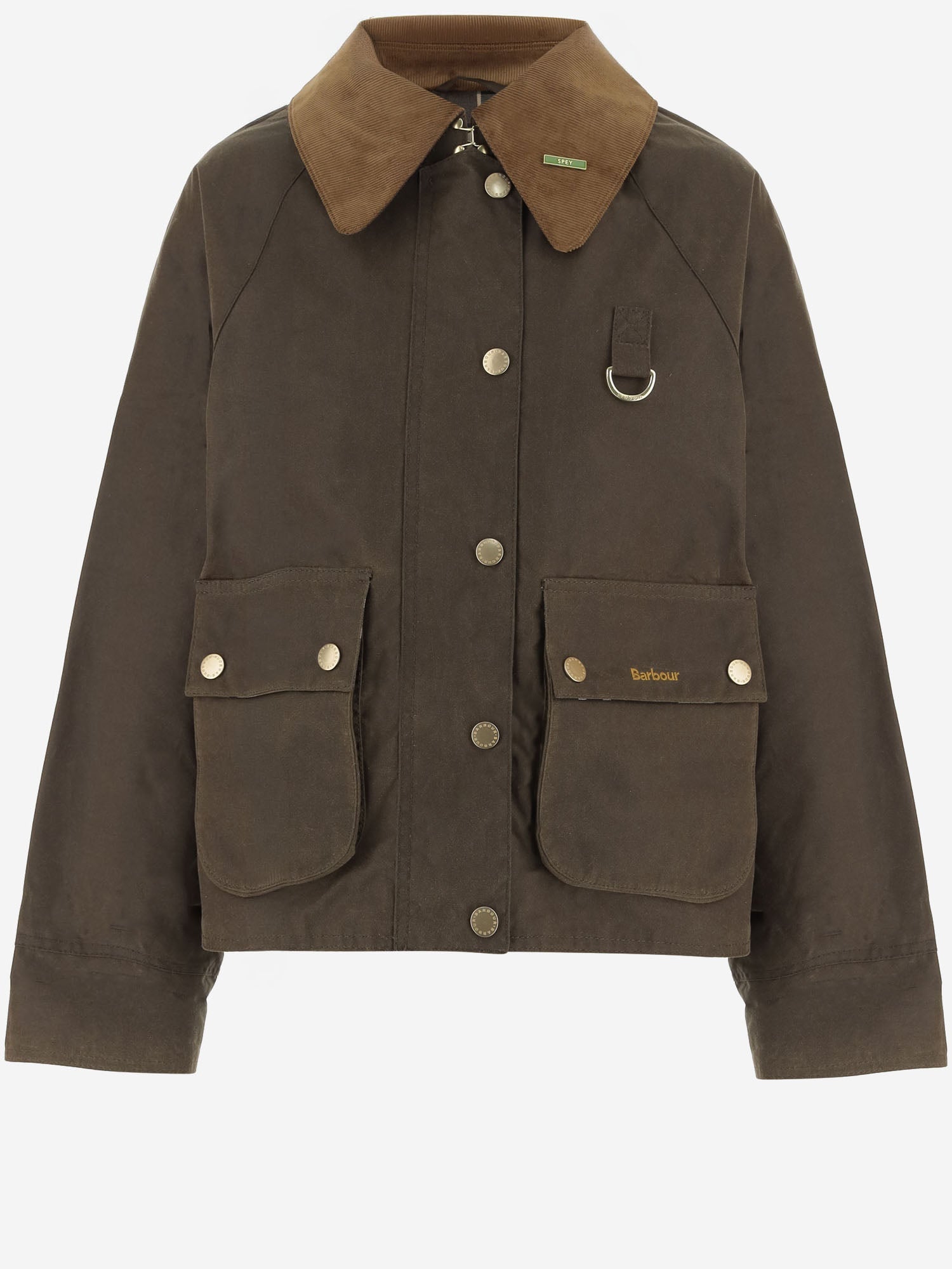 Waxed Cotton with Contrast Collar Jacket — Green