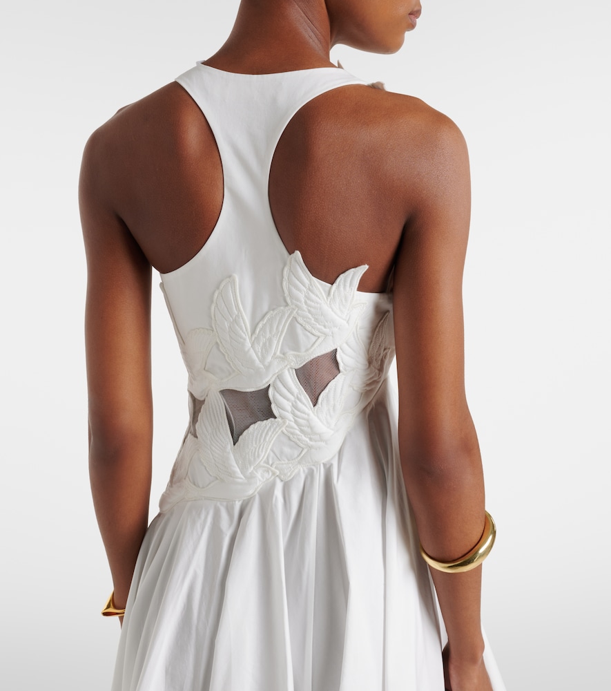 Luna patch-appliqué cotton midi dress