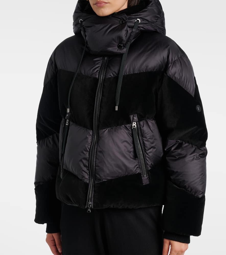 Cathy velvet-trimmed down jacket
