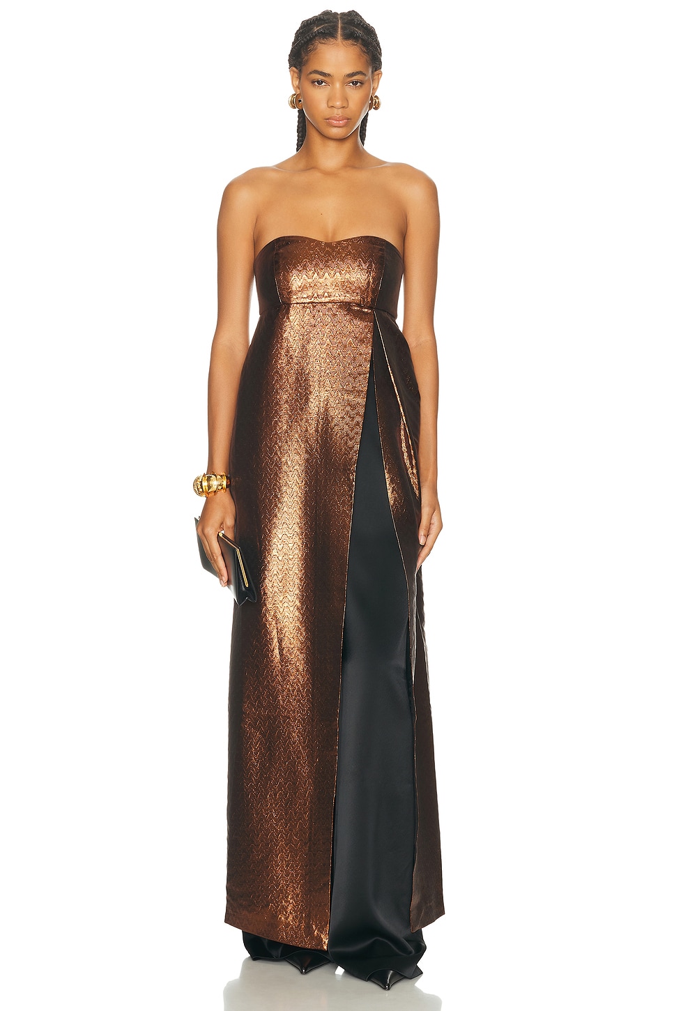 SEV KLEID in Braun - Metallic Copper.  40 also in 34