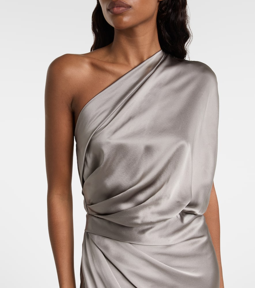Draped silk satin gown