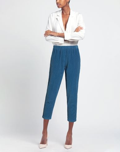 Woman Pants Blue Size 6 Cotton, Elastane