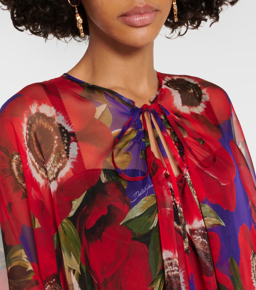 Anemone silk chiffon kaftan