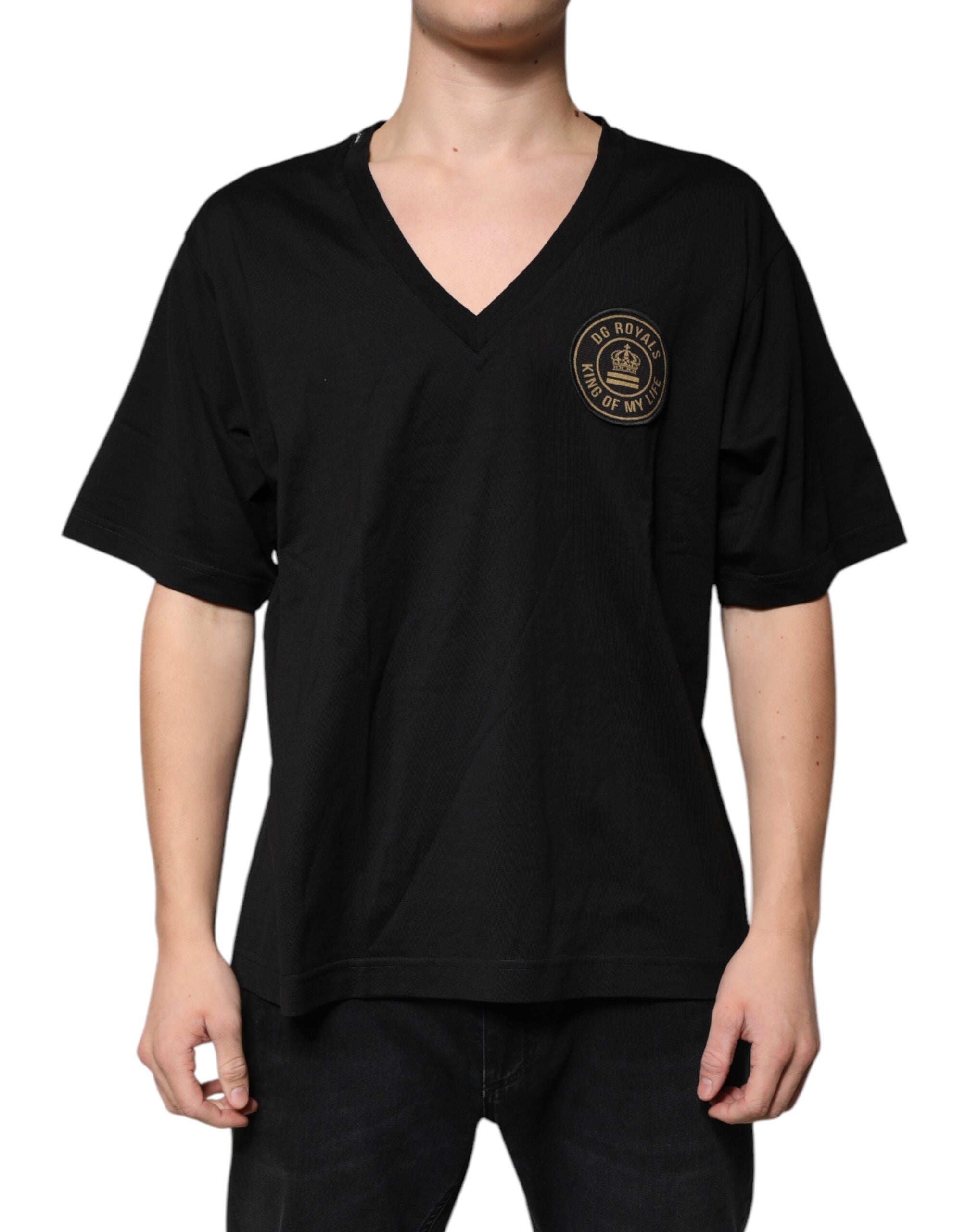 Logo-Embroidered Cotton T-Shirt — Black