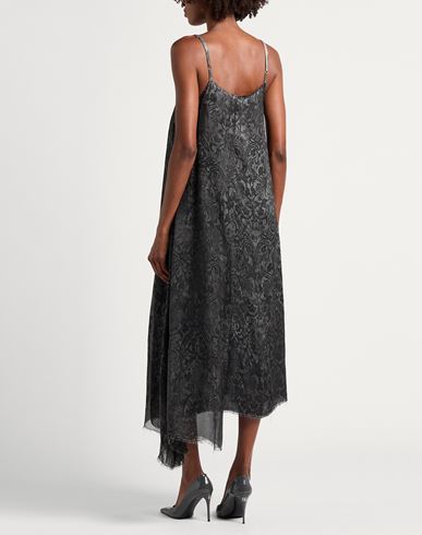 Woman Midi dress Charcoal Size S Rayon, Viscose