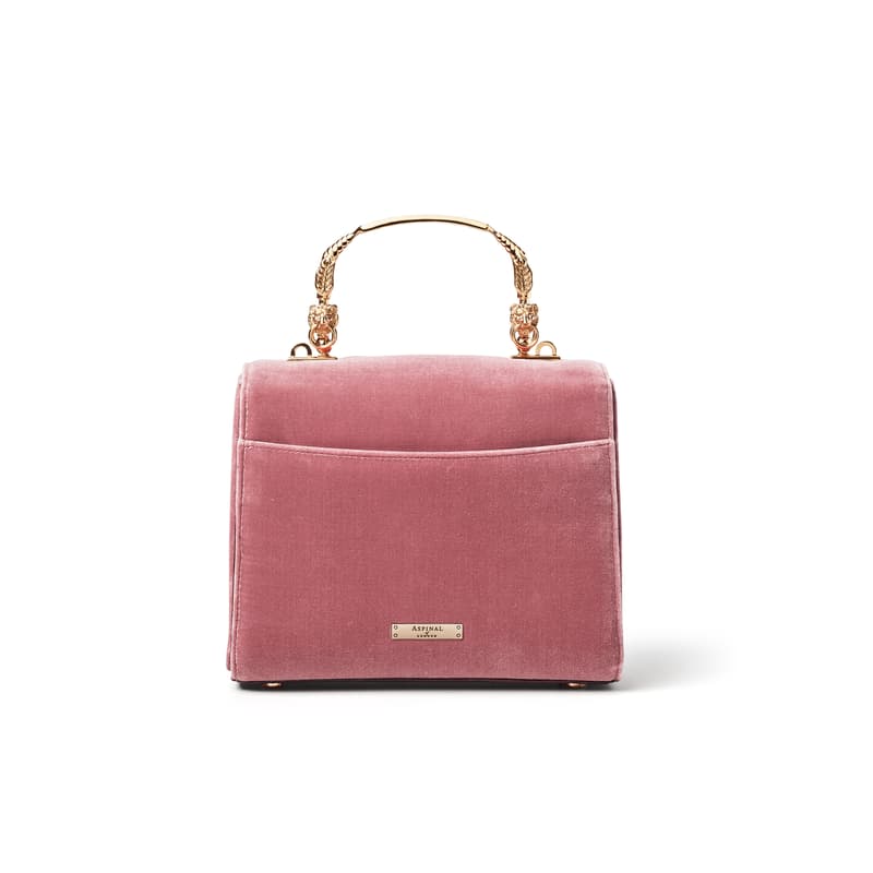 Midi Mayfair Embroidered Bag in English Garden Bird Hand Embroidery on Velvet