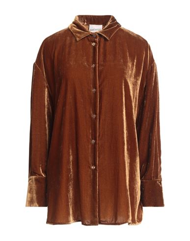 Woman Shirt Brown Size 2 Viscose, Polyamide