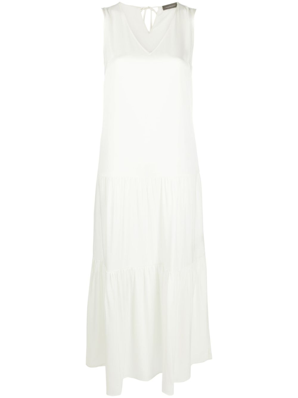 V-neck sleeveless maxi dress - Neutrals