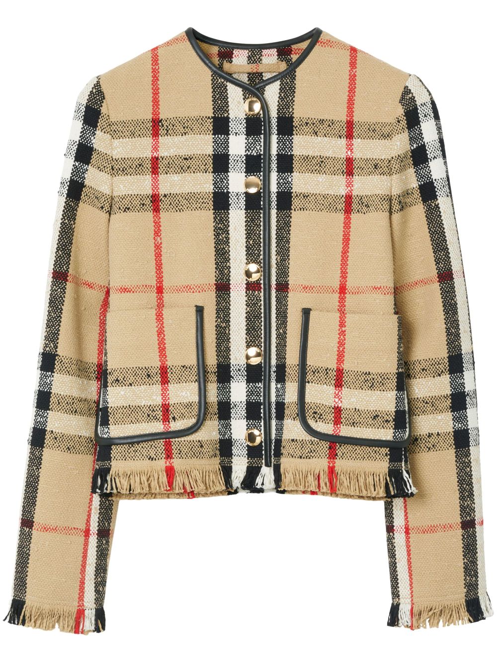 Checked bouclé jacket - Neutrals