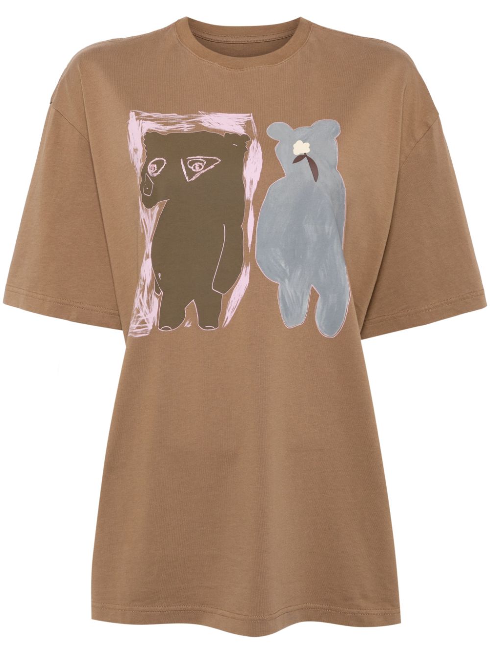 Bear printed short sleeved t-shirt - Brown
