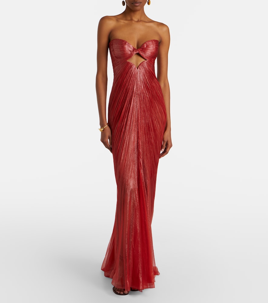 Rachel draped silk muslin bustier gown