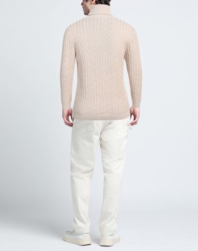 Man Turtleneck Beige Size 44 Cotton, Wool, Cashmere