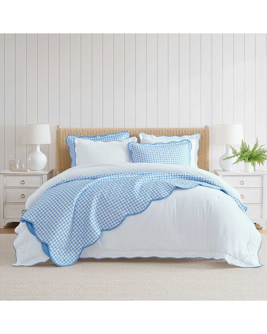 Olivia Gingham Cotton Percale Quilt Set