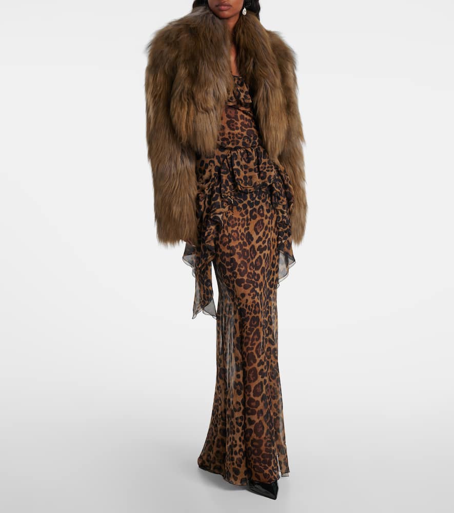 Cropped shearling jacket