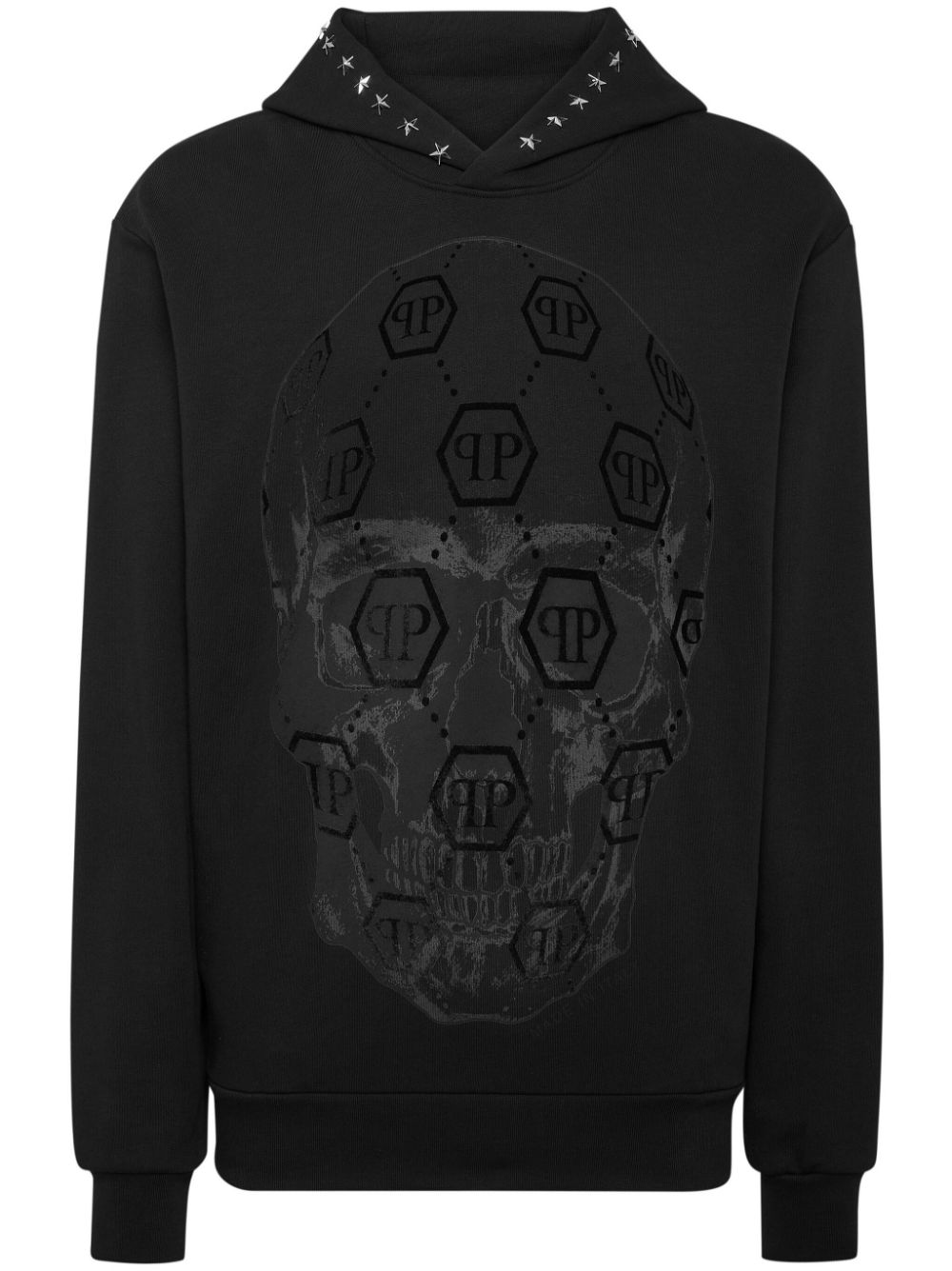 Skull-print hoodie - Black