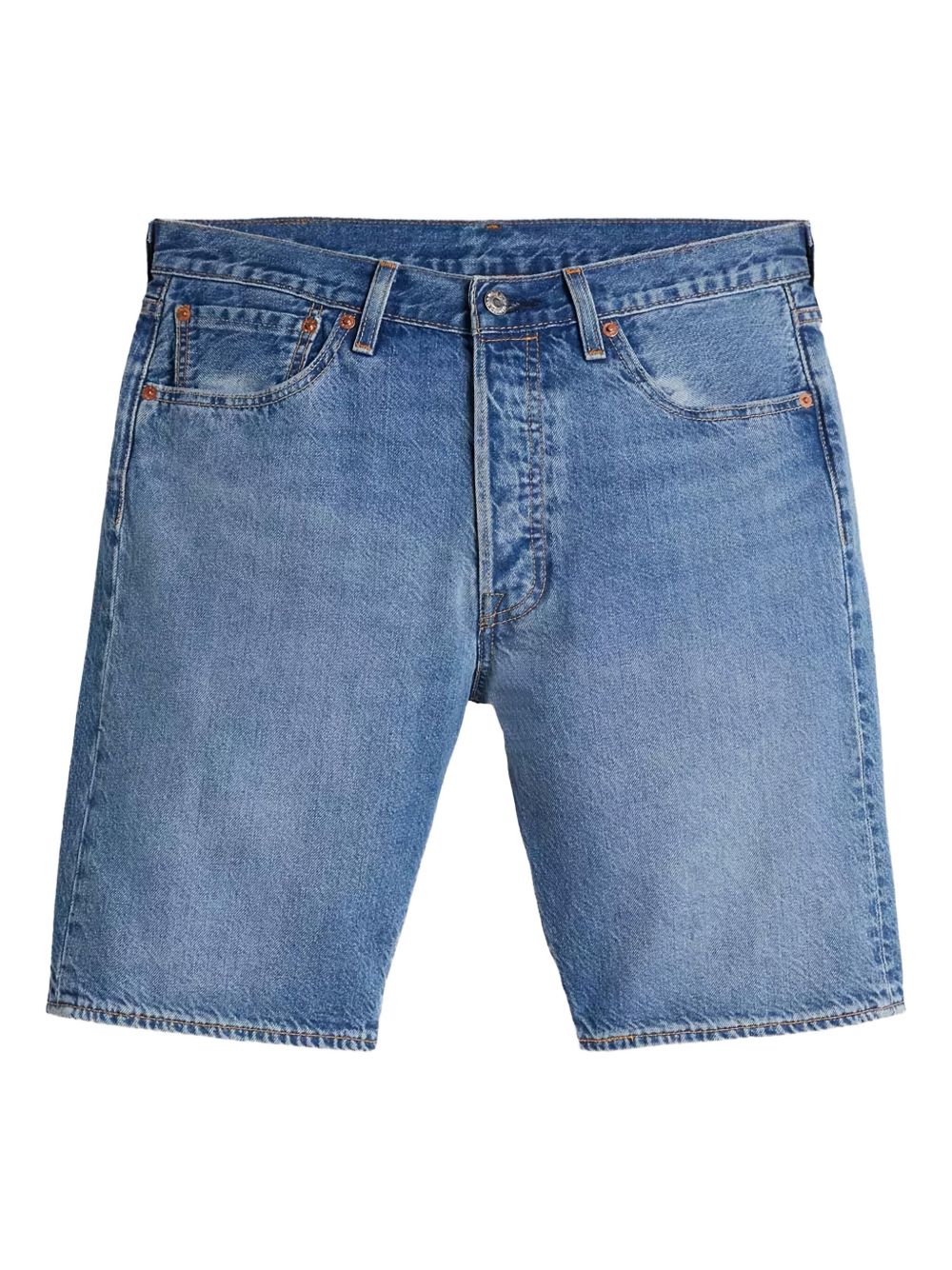 Straight-leg denim shorts - Grey