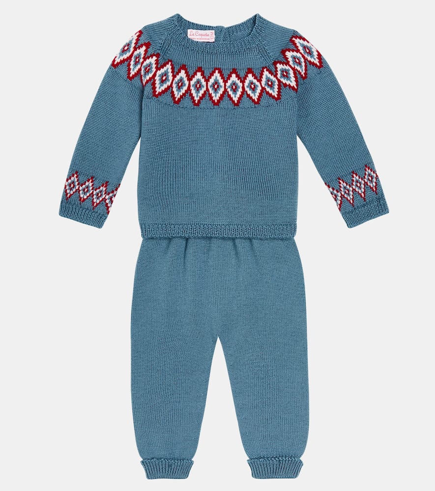 Baby set of wool cardigan and pants