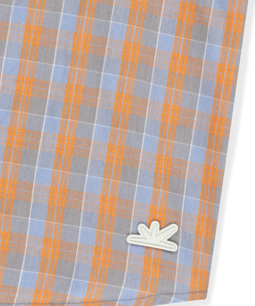W Plaid 4 Sleeve Shirt Orange