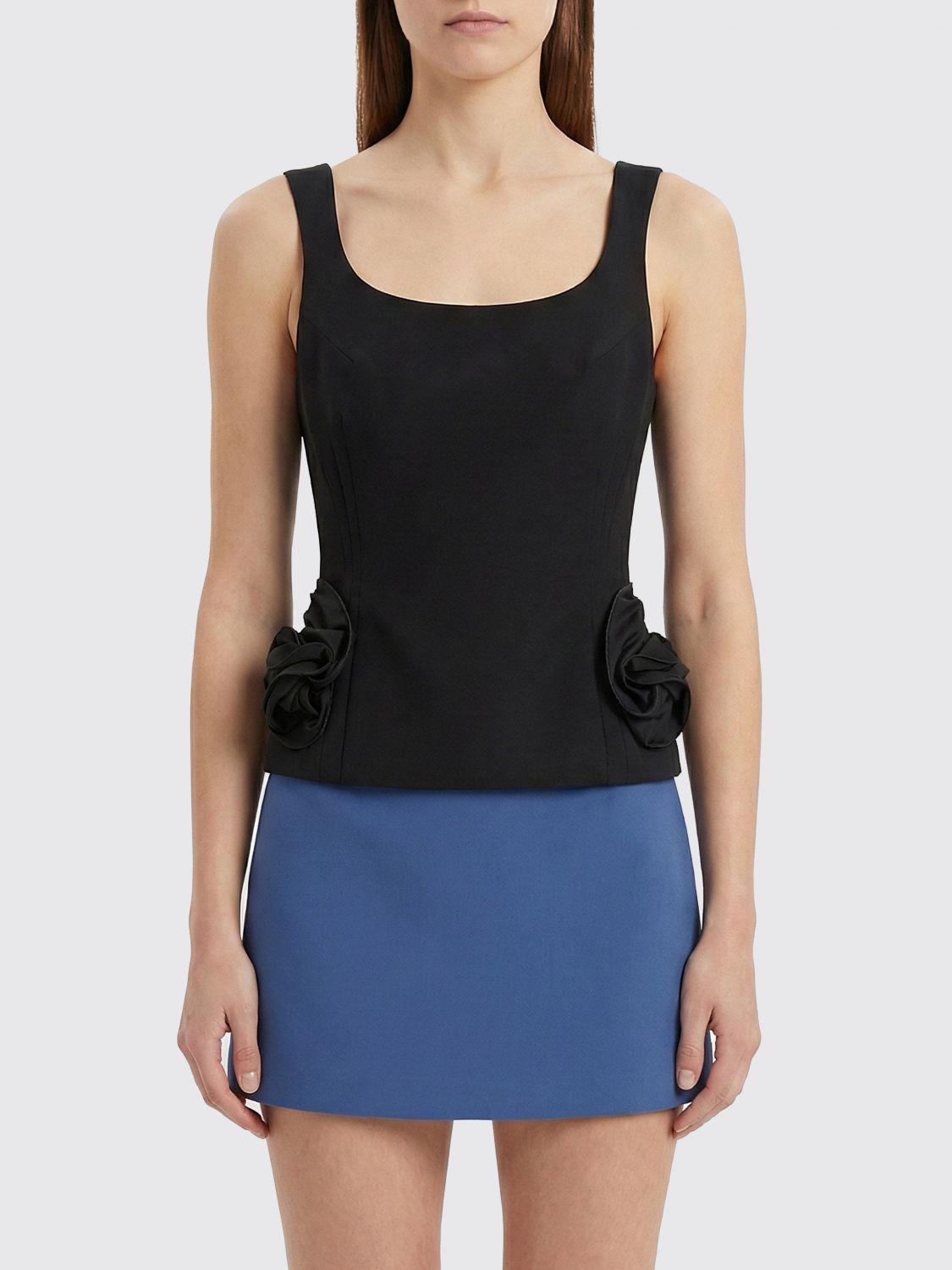 Floral Applique Top Black