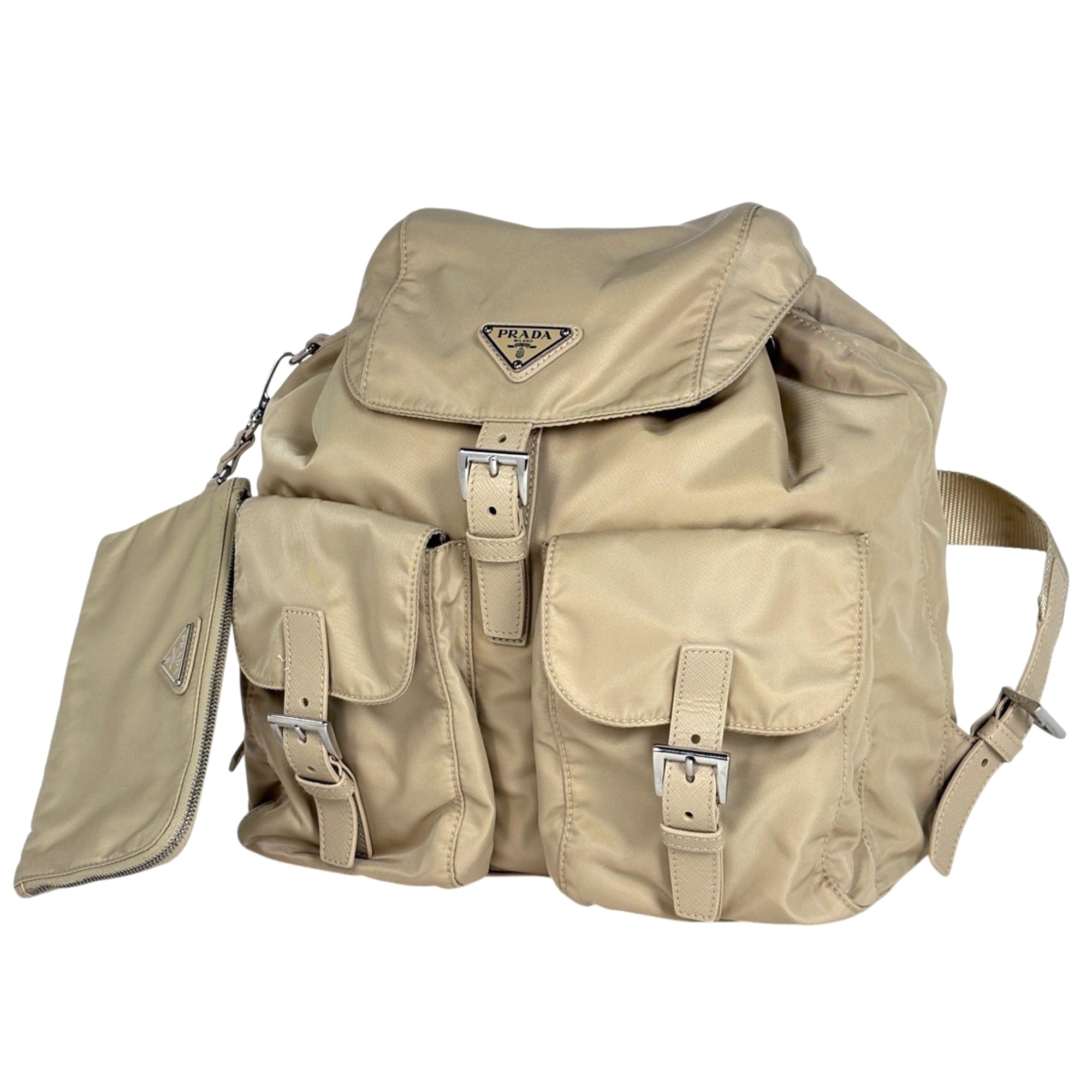 Prada Beige Nylon Backpack Pre-Owned
