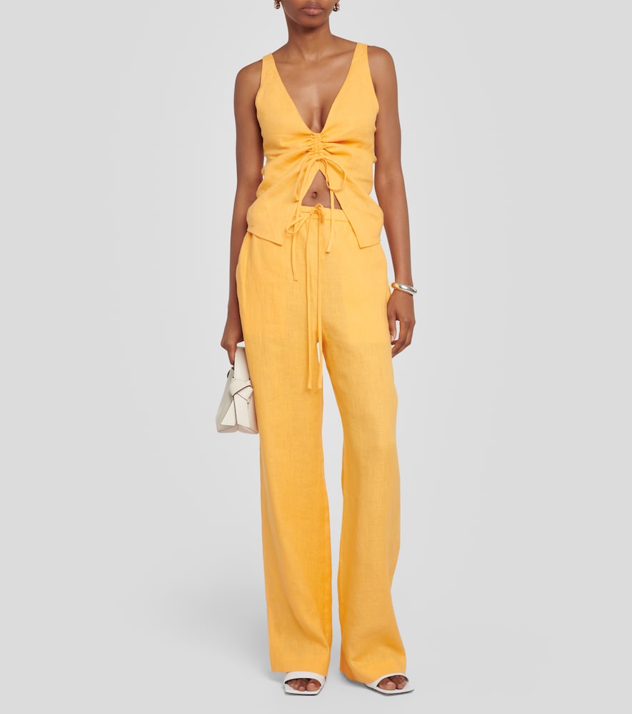 Nanushka Ruched linen top