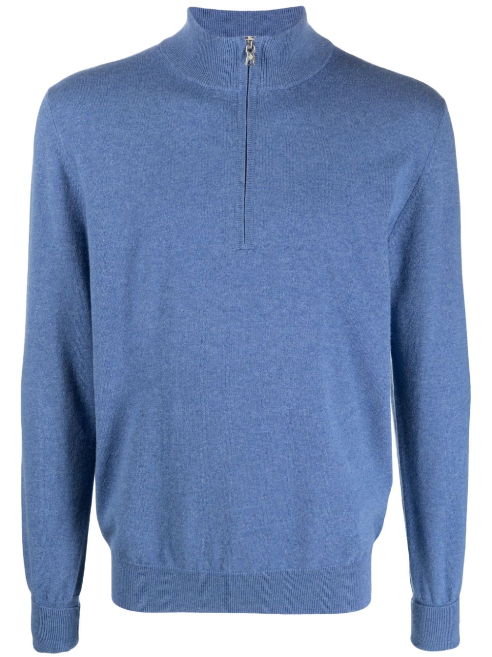 Half-zip cashmere jumper - Blue