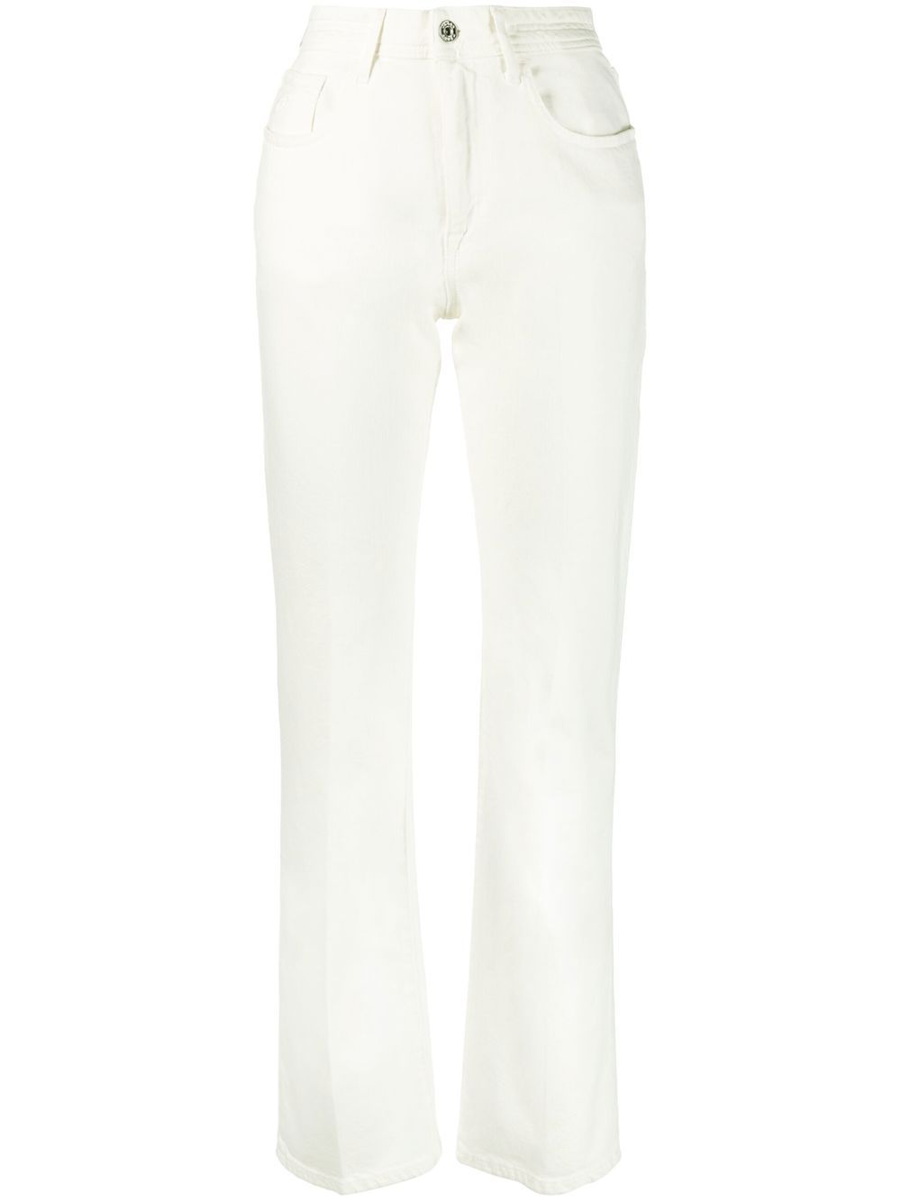 High-waisted straight-leg jeans - White