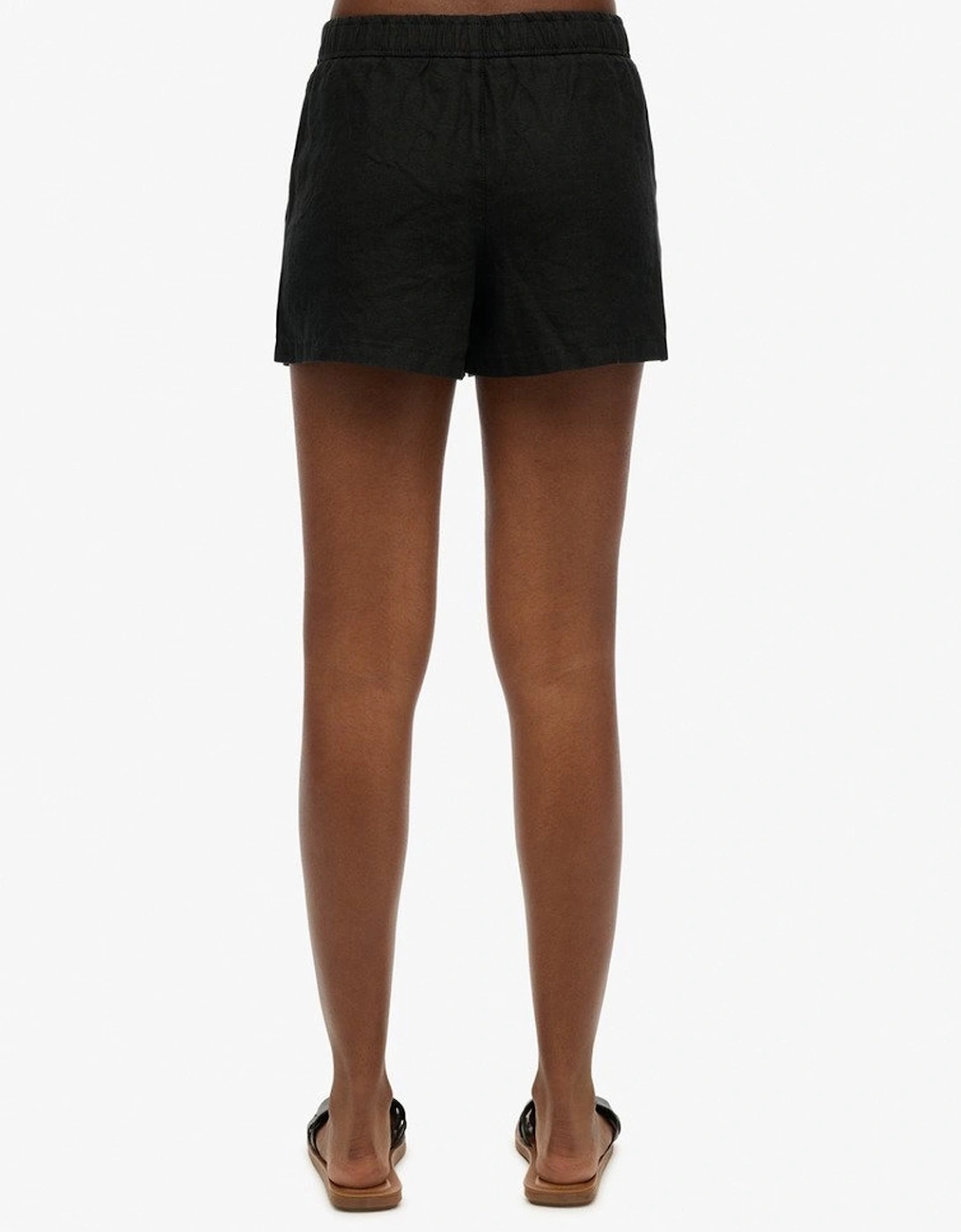 Women's Superdry Women's Linen Drawstring Short Black - Size: 10/None
