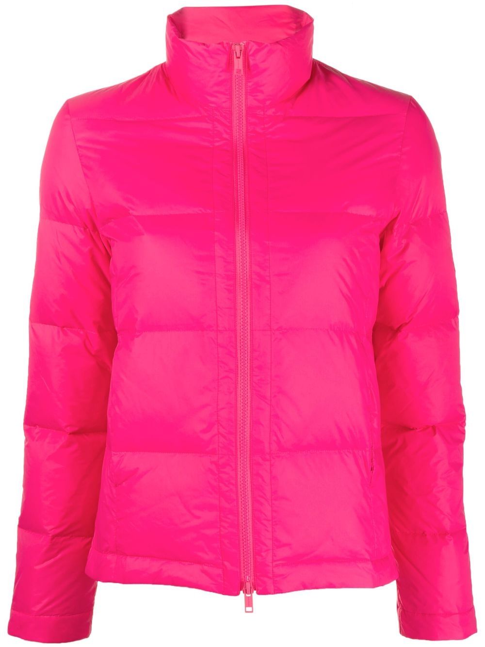 Logo-patch padded down jacket - Pink