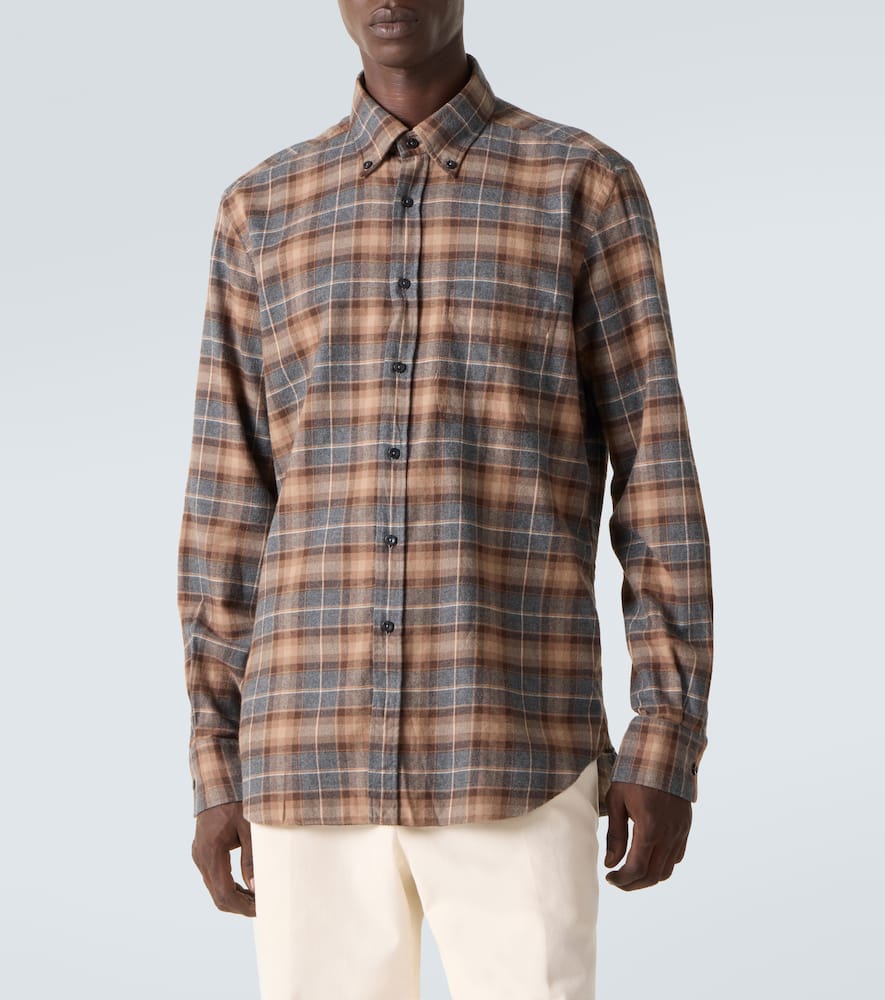 Plaid cotton flannel shirt