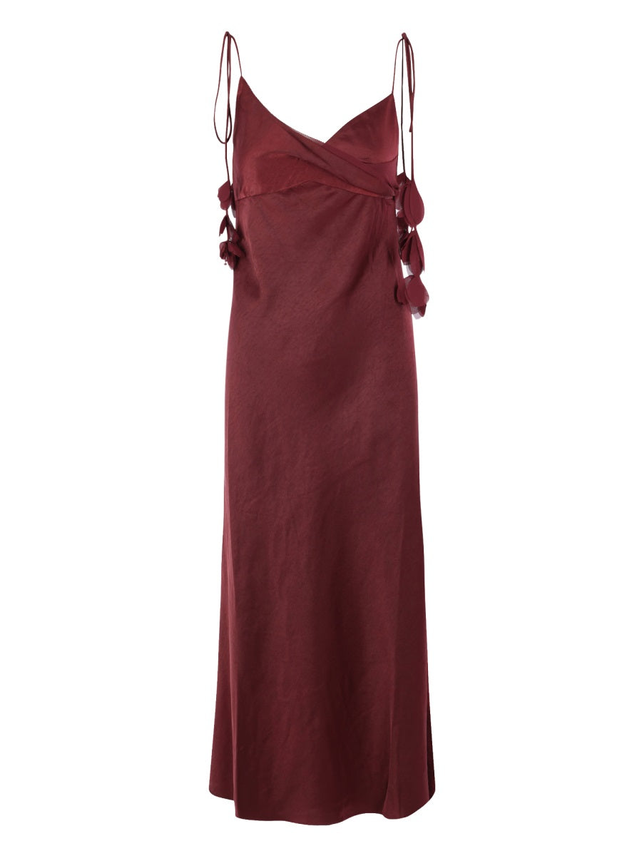 Satin Flower Midi Dress