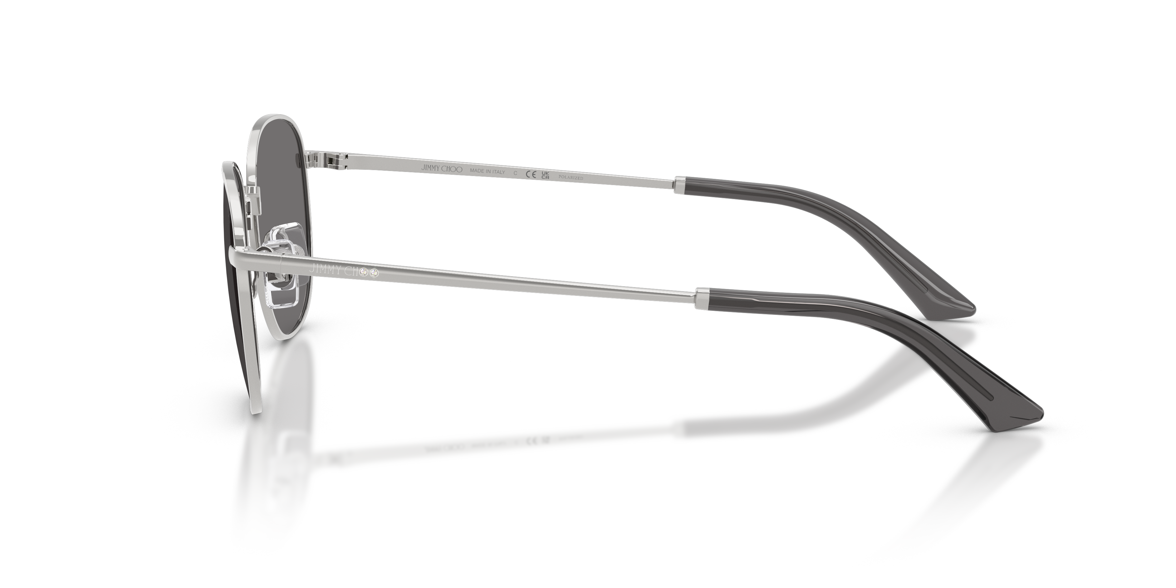 Jimmy Choo Donna Jimmy Choo JC4025B 300281 Occhiali da sole Metallo Argento Grigio Pantos Polarizzata