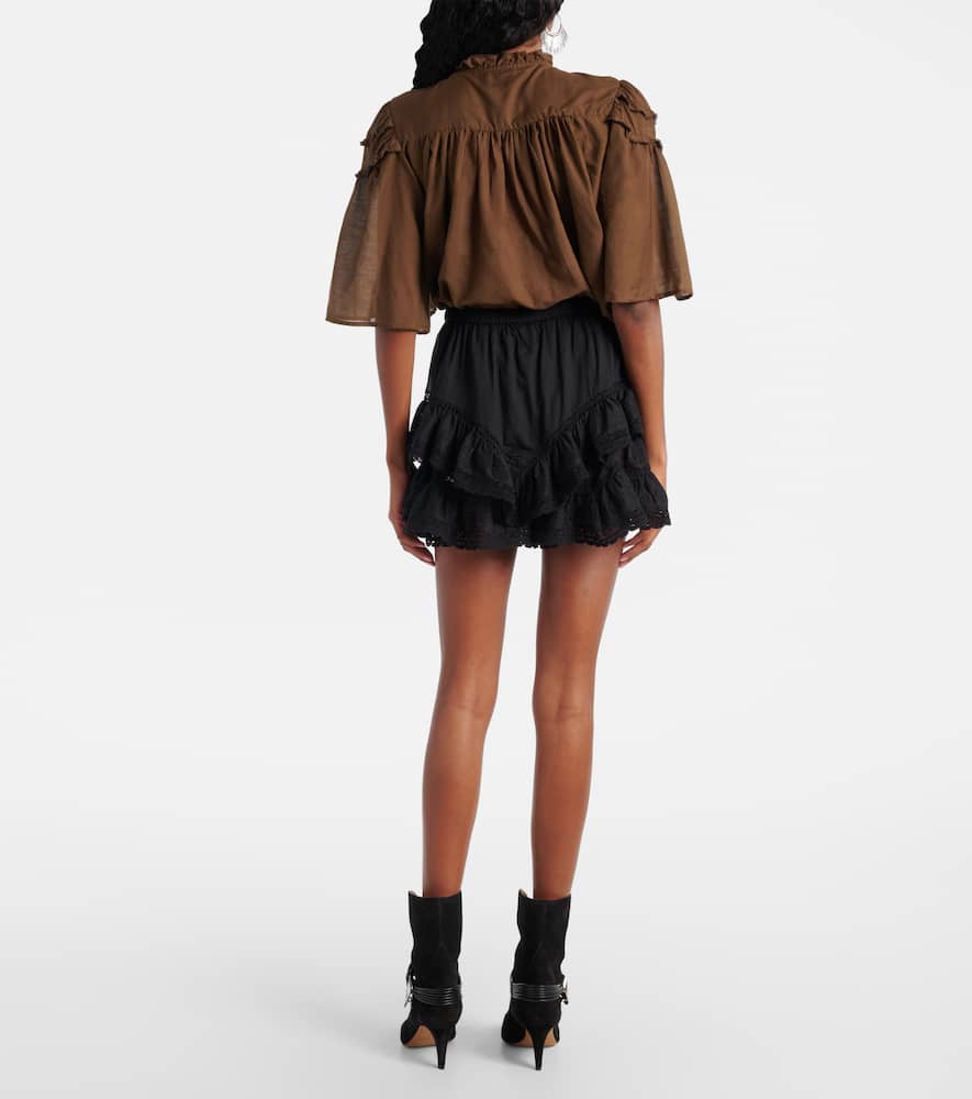 Geana ruffled cotton shorts