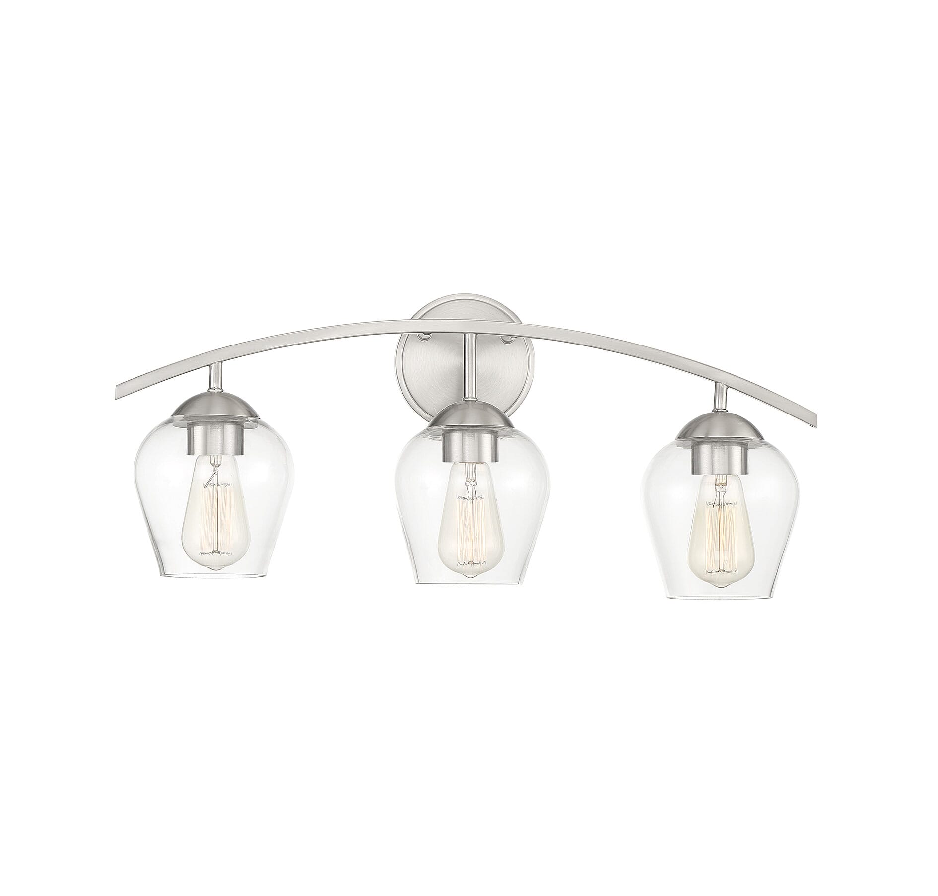 Trade Winds Hannah 3-Light Bathroom Vanity Light in Brushed Nickel - TW100037-BN