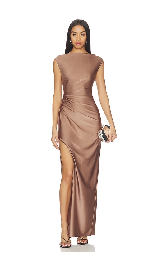 Lapointe Ruched Gown in Brown. - S also in XS