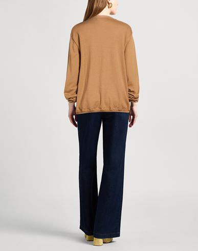 Woman Sweater Camel Size L Cotton, Wool