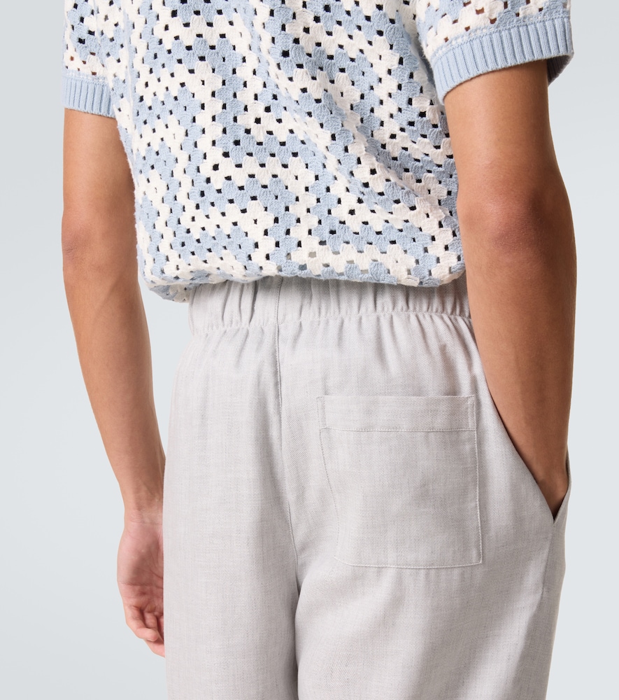 Luan linen and cotton-blend straight pants