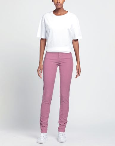 P_jean Woman Pants Mauve Size 25 Cotton, Elastane