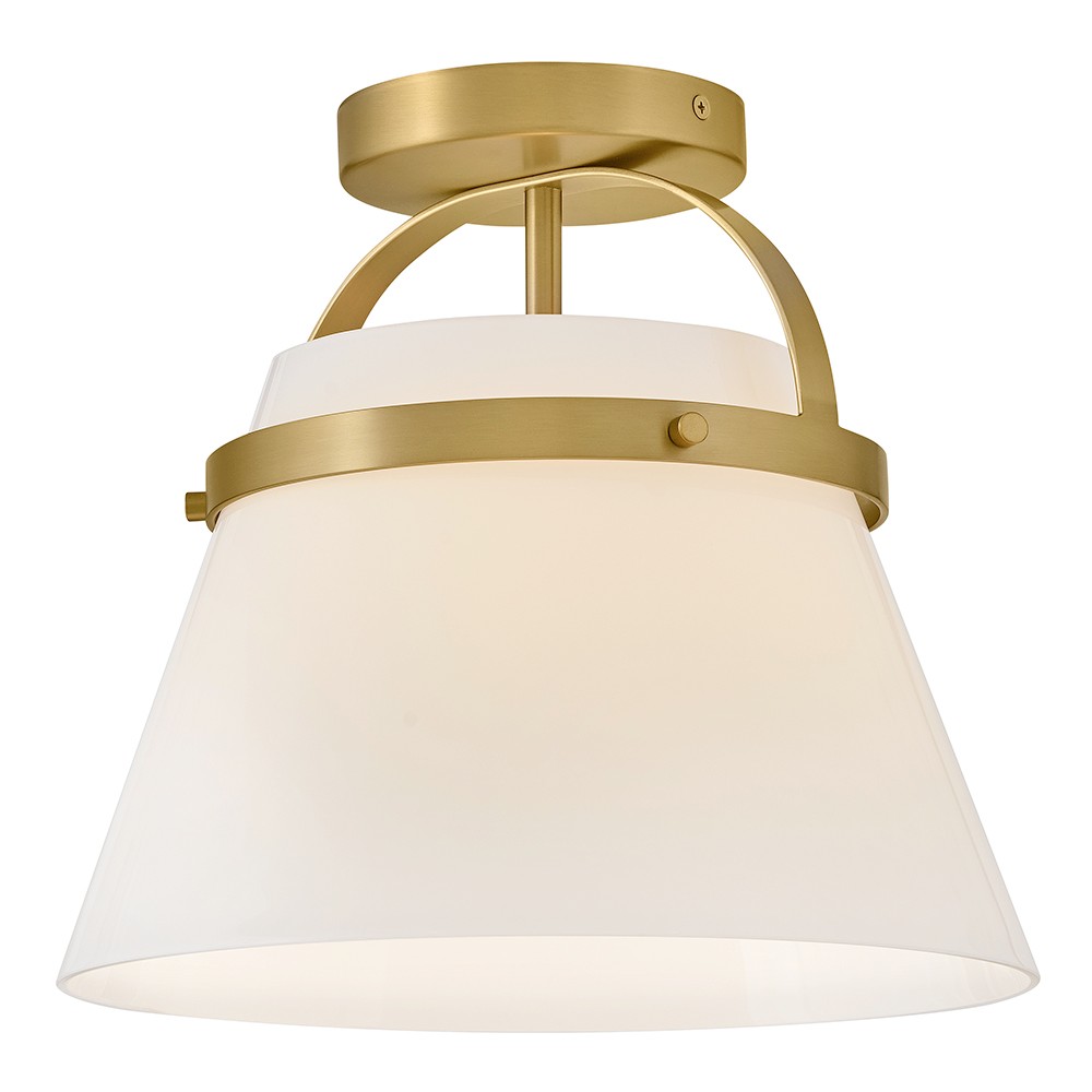 Lacquered Brass LED Semi-Flush Mount from the Tori Collection