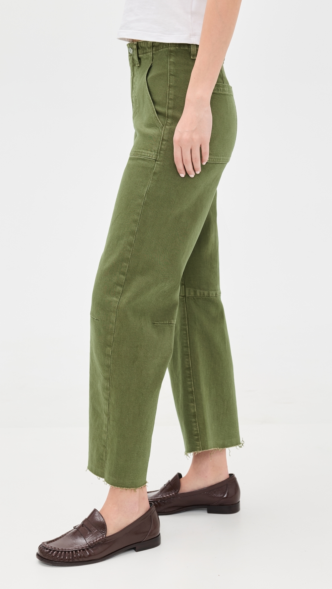 Utility Soft Barrel Jeans Olive Green