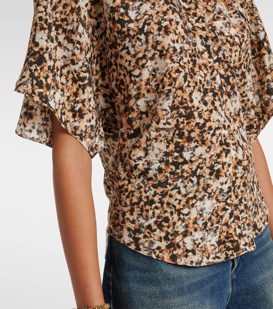 Karlita printed silk-blend blouse