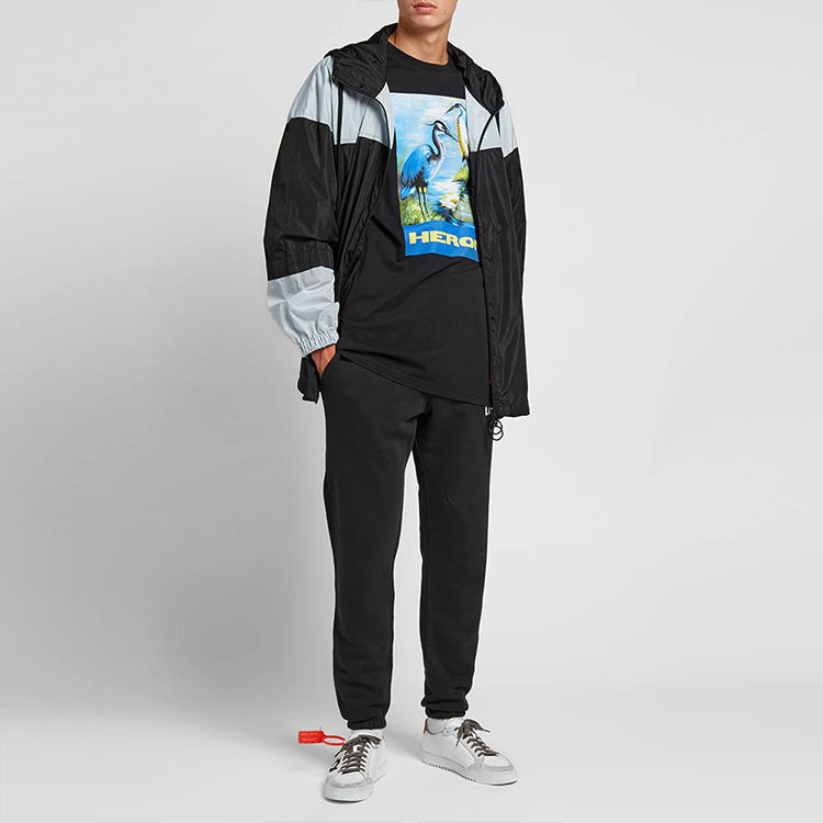 Heron Print Oversized T-Shirt Black/Blue/Multi