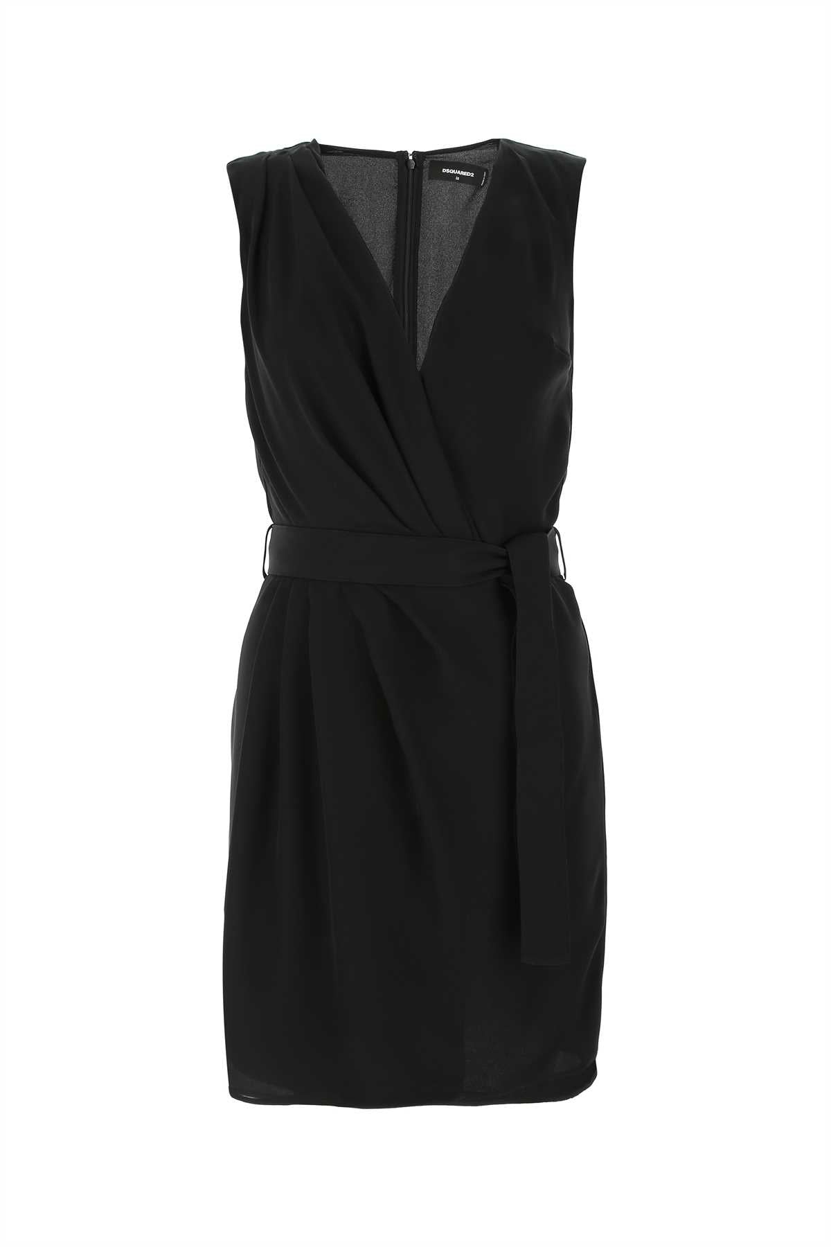 Silk Wrap Dress — Black