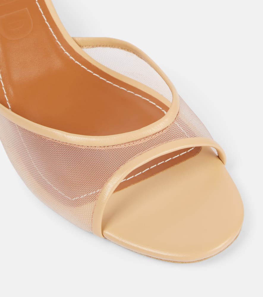 Staud Brigitte 55 leather-trimmed mesh mules