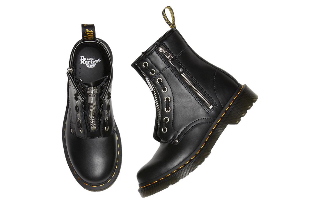 (WMNS) 1460 Double Zip Leather Lace Up Boots 'Black'